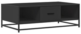 Fekete szerelt fa és fém dohányzóasztal 100 x 57 x 35 cm