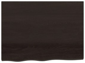 sötétbarna kezelt tömör tölgyfa fali polc 80x60x(2-4) cm