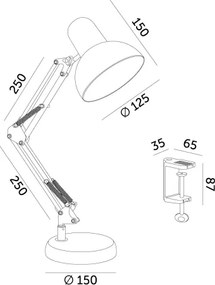 Asztali lámpa AURIQ 1xE27/60W/230V fekete