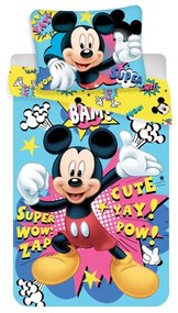 Mickey Egér Super Wow 2 részes Gyermek Ágynemű-garnitúra 140x200+70x90 cm