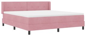 Boxspring Ágy Matrac Fészek Rózsaszín 180x200 cm Bársonyos