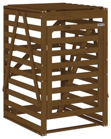 mézbarna tömör fenyőfa szemeteskuka tároló 84x90x128,5 cm