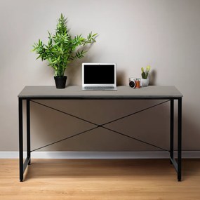 Íróasztal, beton/fekete, 150x60 cm, MELLORA