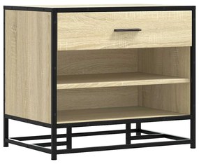 cipőpad Sonoma tölgy 60x40x53,5 cm Gépelt fa és fém