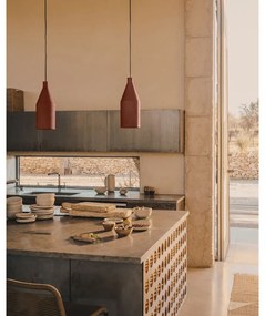 Terrakotta színű függőlámpa fém búrával ø 15 cm Peralta – Kave Home