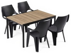 Parker 4+1 kerti bútor garnitúra szett kőris-grafit