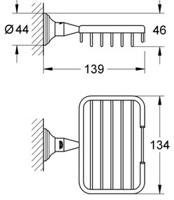GROHE 40659001 - ESSENTIALS AUTHENTIC sarokpolc fényes króm