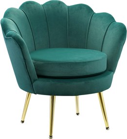 HOMCOM Shell Fotel, Vintage Fotel, Hálószobai és Nappali Fotel, Elegáns Design, Magas Támlával, 76x67x74cm, Sötét Zöld | Aosom