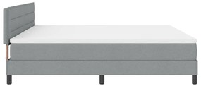 Boxspring Ágy Mattal Világosszürke 200x200 cm Ágynemű