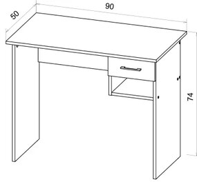 Íróasztal RICO artisan tölgy/szürke