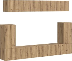 vidaXL TV szekrény garnitúra 5 pcs Artisan tölgy Faanyag