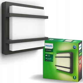 Kerti lámpa Led Homlokzati fali lámpa Petronia 3,8W IP44 Antracit Philips