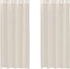 vidaXL 2 db krémszínű fátyolfüggönyök rojtokkal 140x245 cm