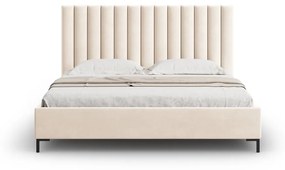 Bézs kárpitozott ágyneműtartós franciaágy ágyráccsal 160x200 cm Casey – Mazzini Beds