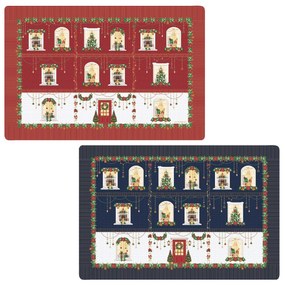 Karácsonyi Műanyag tányéralátét kétoldalas 45x30 cm Festive Avenue