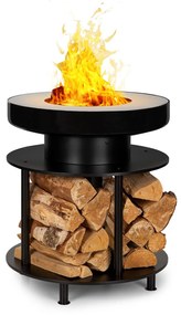 Wood Stock, 2 az 1-ben tűzhely, grill BBQ, Ø56cm, rozsdamentes acél, fekete