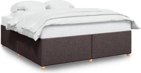 vidaXL sötétbarna szövet ágykeret matrac nélkül 200 x 200 cm
