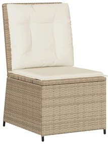 vidaXL bézs polyrattan dönthető kerti kanapé párnákkal