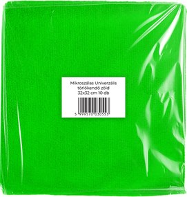 Mikroszálas törlőkendő 32x32cm 300g/m2 zöld 10 db-os