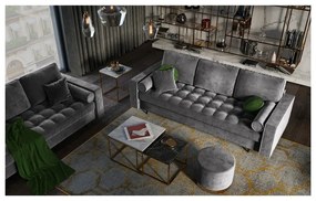 Santo sötétszürke kinyitható bársonykanapé - Milo Casa