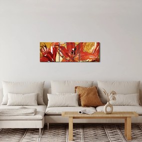 Kép a liliomvirágokról (órával) (90x30 cm)
