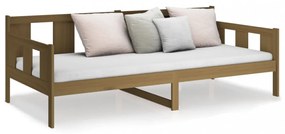 mézbarna tömör fenyőfa kanapéágy 90x200 cm
