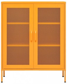 mustárzöld acél tárolószekrény 80 x 35 x 101,5 cm