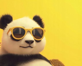 Poszter 50x40cm Panda ünnepi hangulatban