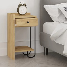 Natúr színű éjjeliszekrény tölgyfa dekorral Mercure – Marckeric