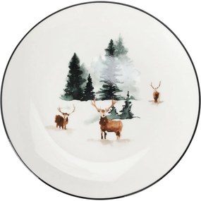 Winter Deer porcelán desszert tányér, 19 x 2 cm