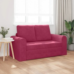 Floor Sofa Bed 2 az 1-ben Borvörös 148x71x83 cm Velúr
