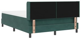 Boxspring Ágy Matrac Közepes Zöld 140x190 cm Bársony