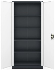 Fém iratszekrény JAN H, 900 x 1950 x 400 mm, antracit-fehér