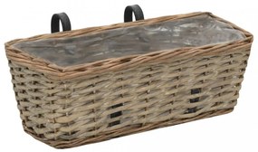 2 db fonott virágtartó PE béléssel 40 cm