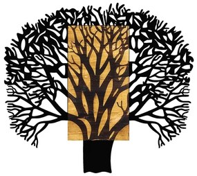 Fali dekoráció 93x86 cm fa/fém faág mintával