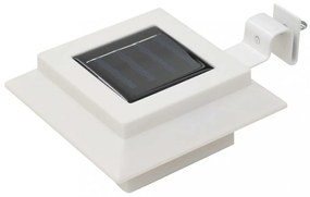 6 db négyszögletes fehér kültéri napelemes LED lámpa, 12 cm