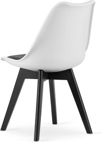 AKCIÓ Fehér-fekete BALI MARK szék fekete lábakkal II. osztály