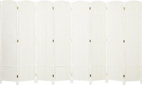 HOMCOM 8 paneles szobaelválasztó 320 x 170 cm – Összecsukható fenyő keretű paraván, fehér | Aosom