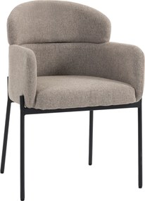 HOMCOM Chenille díszfotel – modern kárpitozott karosszék fém lábakkal, ergonomikus lounge-fotel nappaliba és hálószobába, világosbarna | Aosom