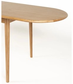 Bővíthető étkezőasztal tölgyfa dekoros asztallappal és hosszabbító asztallappal 90x180 cm Twist – Zuiver