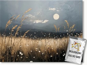 Fotótapéta Flizelina Absztrakt Éjszaka Hold Mező Gabona Kalászok 152,5x104 ragasztó