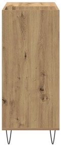 Rekordszekrény Fekete Tölgy 84,5x38x89 cm Műanyag Fa