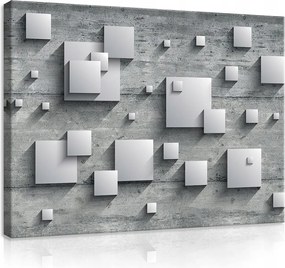 Vászonkép 100x75 Absztrakt geometria négyzetek 3D modern minimalizmus