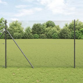 Hegesztett Drótkerítés 7 Poszttal Szürke 1.6x10 m Acél