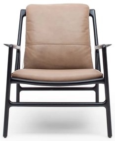 Fekete-bézs bőr fotel Dedo – Gazzda