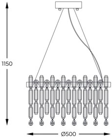 Zuma Line 9867-500 - Csillár zsinóron CROWN 6xE14/40W/230V arany