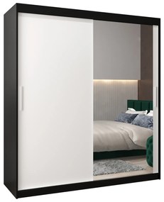 Ruhásszekrény 180 cm Toki 2 (matt fekete + matt fehér). 1065003