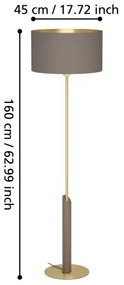 Eglo 390338 - Állólámpa SANTANDRIA 1xE27/40W/230V barna/arany