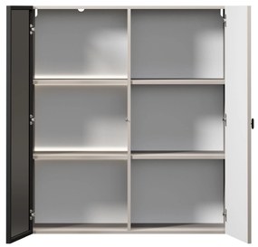 Lorini fali vitrin 100 cm - kasmír / fekete T-bar fogantyú