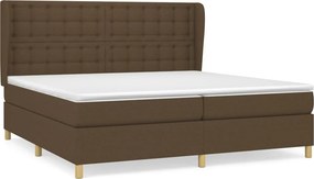 vidaXL sötétbarna szövet rugós ágy matraccal 200 x 200 cm